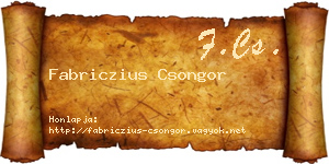 Fabriczius Csongor névjegykártya